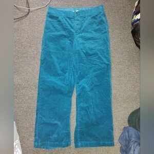 St. John's Bay Teal Corduroy Wide Leg Pants NWOT 10P